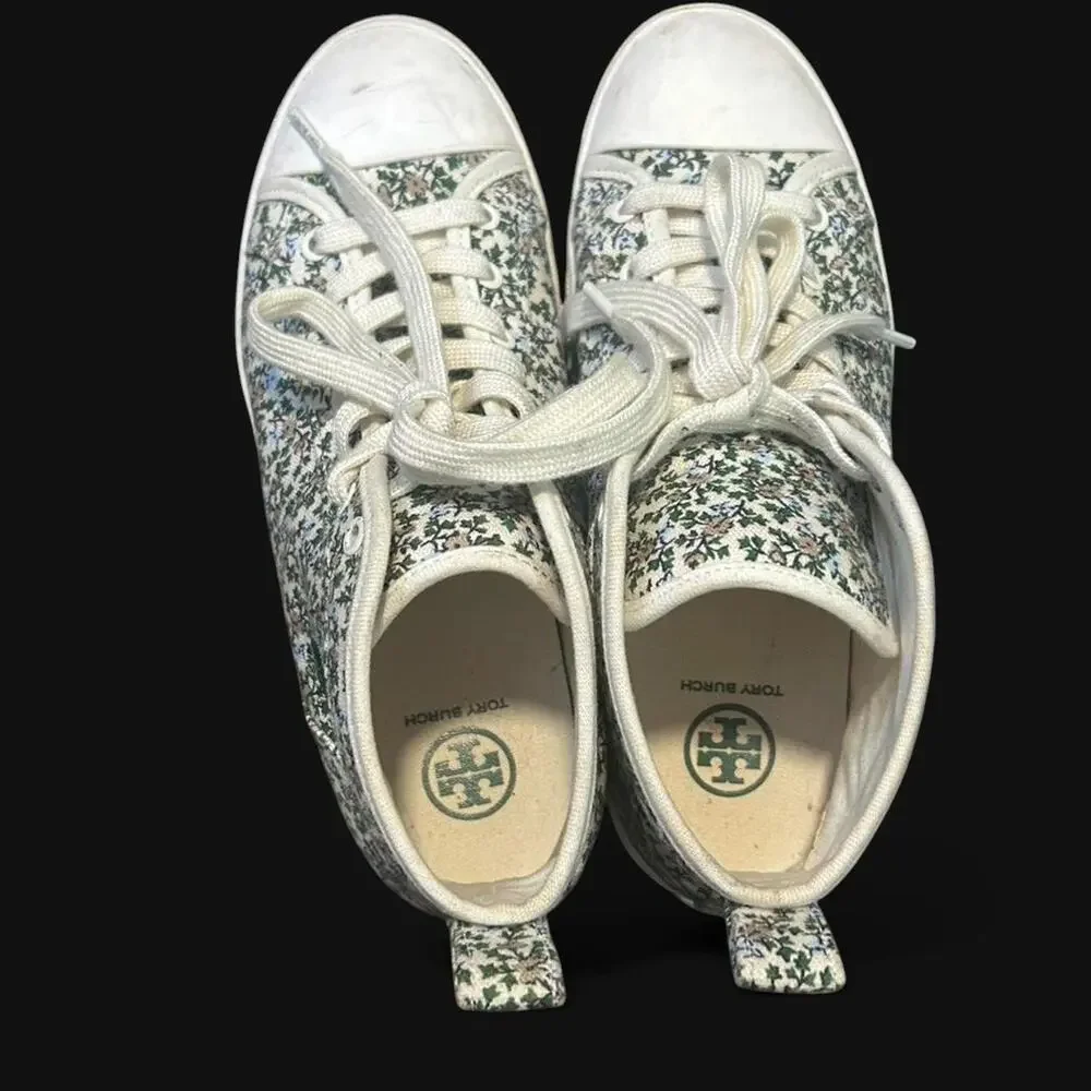Tory burch floral metallic high top